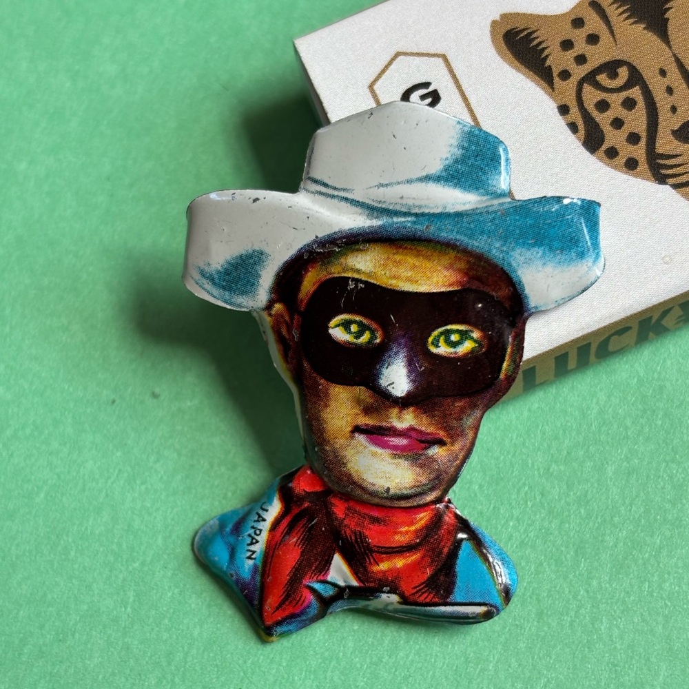 🐴🤠Lone Ranger Metal Pin Retro Vintage made in Japan Bandit cowboy🤠🐴